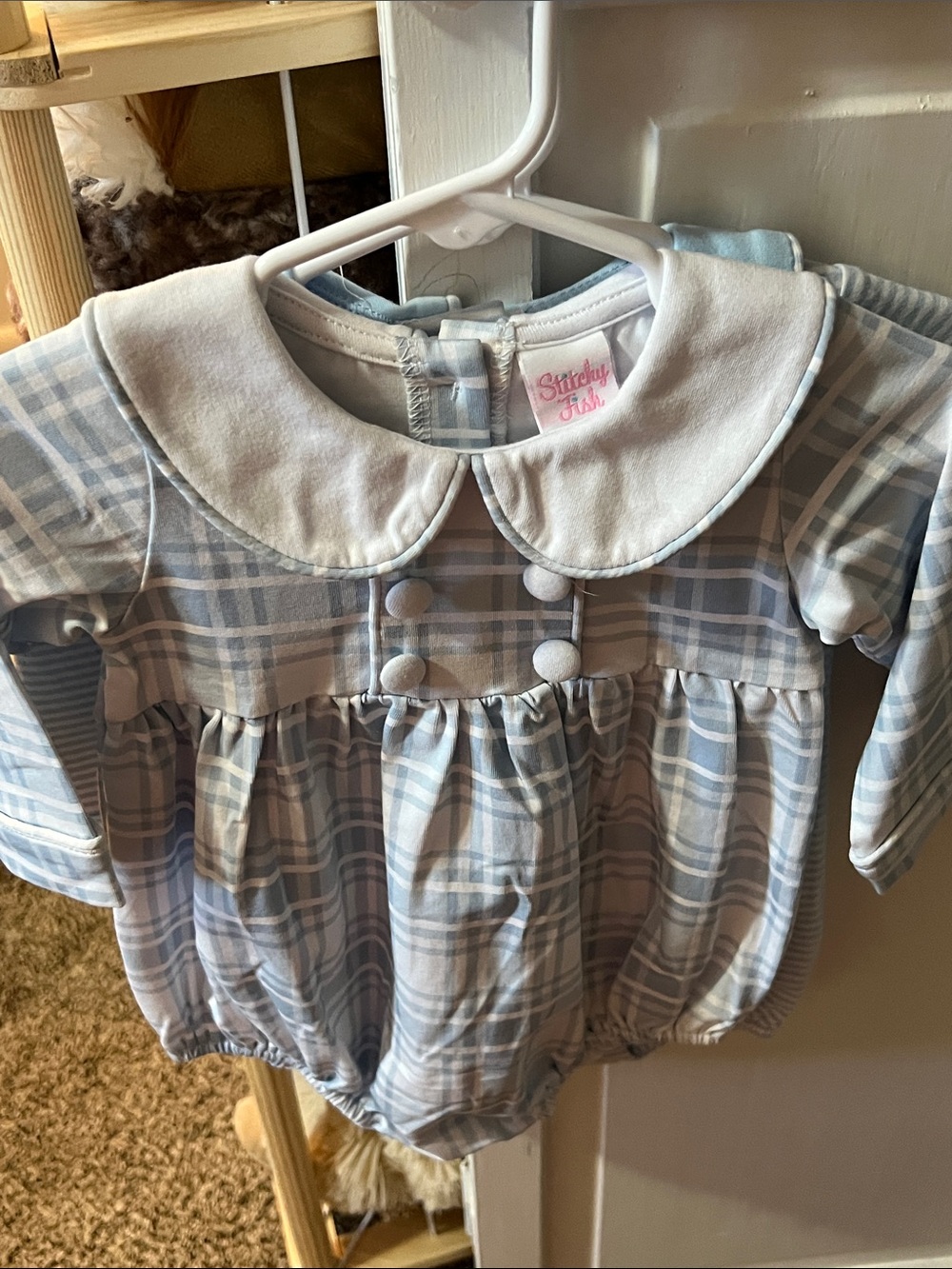 NWOT Stitchy Fish Boys Outfit Bubble 6 Months